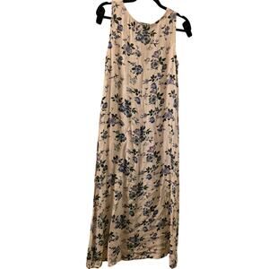 Vtg Y2K 90s All That Jazz Floral Maxi Dress Size 13/14 Blue White USA Made